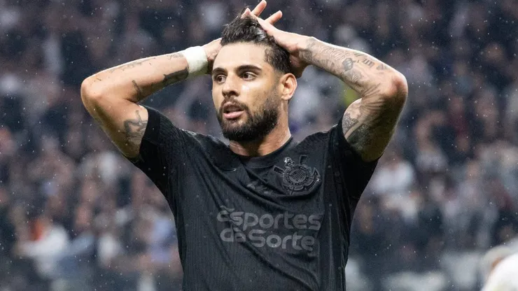 Yuri Alberto lamentando durante partida entre Corinthians e Palmeiras, pelo Campeonato Brasileiro, na Neo Química Arena. Foto: Rodilei Morais