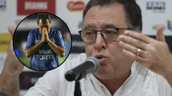 O presidente Marcelo Teixeira e o técnico Fábio Carille, do Santos. Fotos: Reinaldo Campos/AGIF