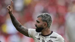 Gabigol jogador do Flamengo durante aquecimento antes da partida contra o Palmeiras no Maracanã pelo Campeonato Brasileiro A 2024. Foto: Thiago Ribeiro/AGIF