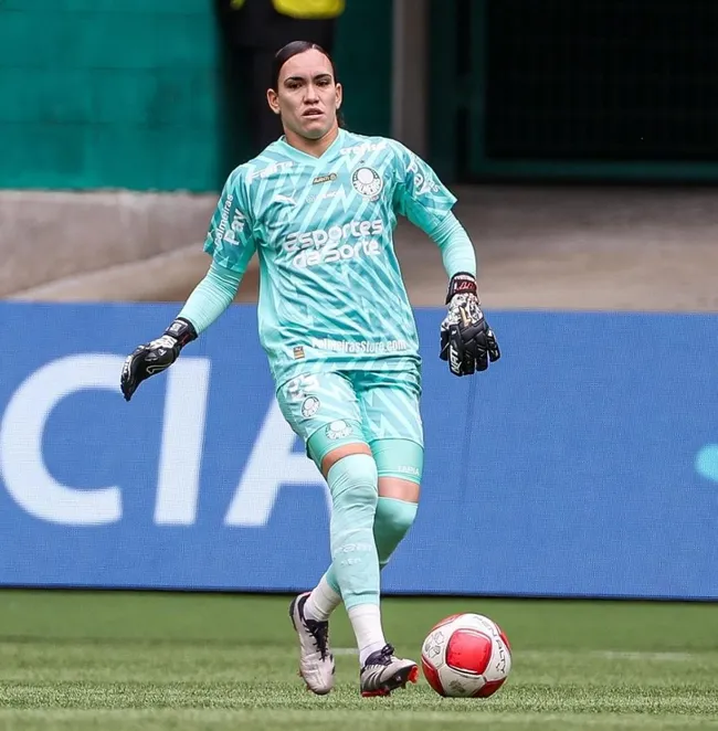Kate Tapia, goleira do Palmeiras durante semifinal no Paulistão Feminino no jogo de volta contra a Ferroviária. Foto: Fabio Menotti/Palmeiras