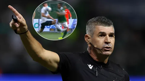 Palmeiras se revoltou com súmula de árbitro por não expulsão de jogador do Grêmio após entrada em Dudu Fotos: Reprodução/SporTV e Cesar Greco/Ag. Palmeiras