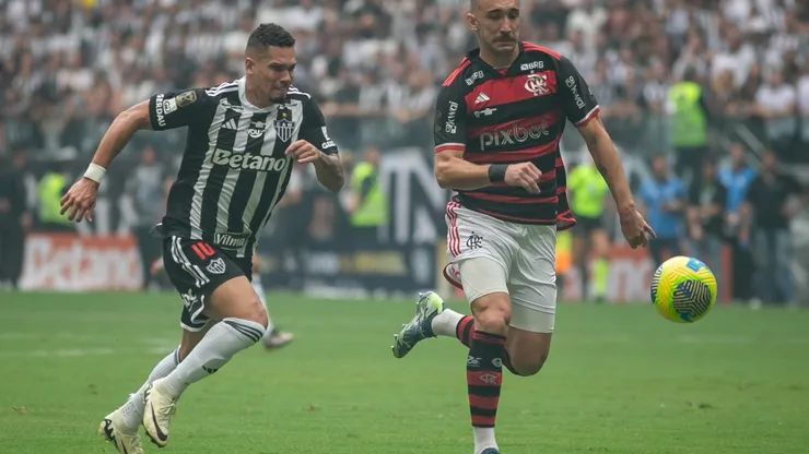 Léo Ortiz jogador do Flamengo durante partida contra o Atlético na Arena MRV pela Copa Do Brasil 2024. Foto: Fernando Moreno/AGIF
