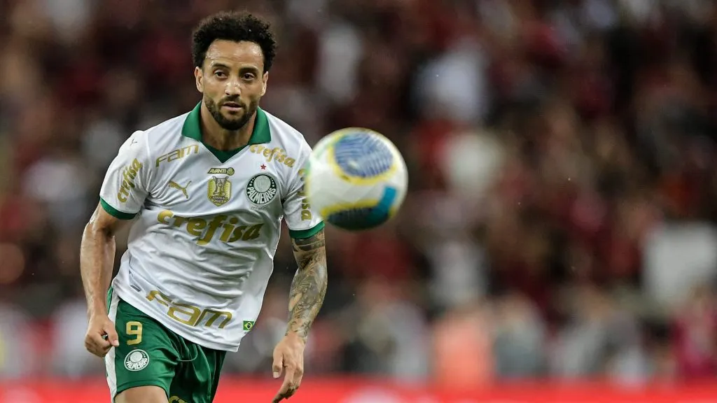 Felipe Anderson jogador do Palmeiras durante partida contra o Flamengo pelo Campeonato Brasileiro A 2024. Foto: Thiago Ribeiro/AGIF