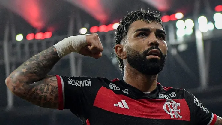 Foto: Thiago Ribeiro/AGIF - Gabriel após marcar gol pelo Flamengo