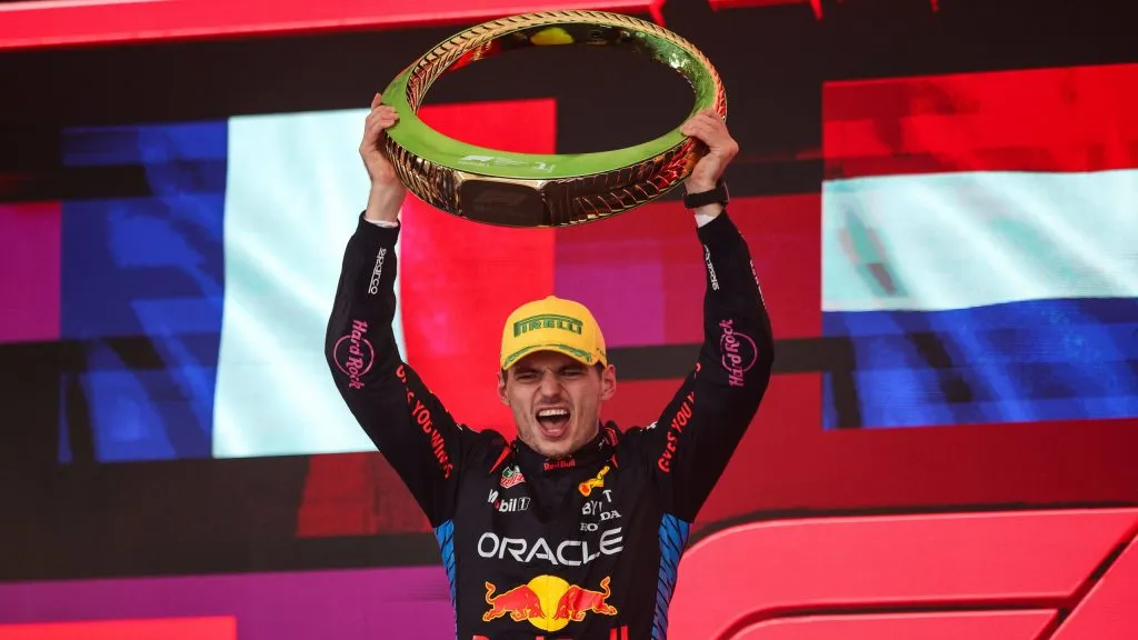 Verstappen no pódio do GP de São Paulo