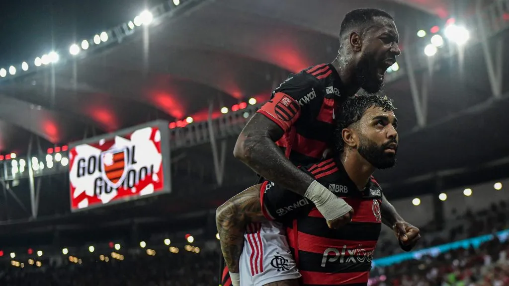 Gabigol jogador do Flamengo comemora gol anulado pelo VAR durante partida contra o Corinthians pela Copa Do Brasil 2024. Foto: Thiago Ribeiro/AGIF