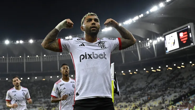 Gabigol comemorando gol pelo Flamengo no Maracanã. Foto: Andre Ricardo