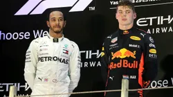 Hamilton e Verstappen no GP de Abu Dhabi em 2018