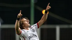 David Luiz, zagueiro do Flamengo, fez gol de falta contra Cruzeiro