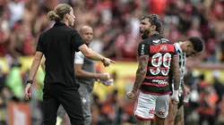 Filipe Luís e Gabigol discutiram durante jogo de ida da final.