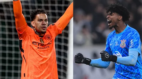 Hugo Souza e Ederson tem números comparados na atual temporada. Foto IMAGO e AGIF.