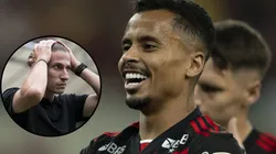 O volante Allan e o técnico Filipe Luís, em ação pelo Flamengo.