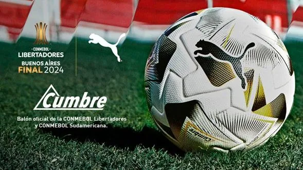 Bola da final da Libertadores 2024. Design da Bola final da Libertadores, entre Atlético-MG e Botafogo. Foto: Divulgação/Conmebol