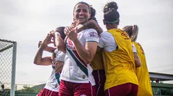Guerreiras do Fluminense, comemoram vitória sobre o Vasco no jogo de ida da semifinal do Carioca Feminino 2024