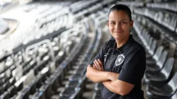 Roberta Batista, nova coordenadora metodológica da equipe feminina de futebol do Botafogo após apresentação oficial