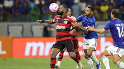Gerson jogador do Flamengo durante partida contra o Cruzeiro no Estádio Mineirão pelo Campeonato Brasileiro A 2023. Foto: Gilson Lobo/AGIF