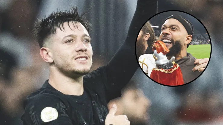 Rodrigo Garro e Memphis Depay comemorando em Corinthians X Palmeiras. Fotos: Rodrigo Coca/Ag. Corinthians