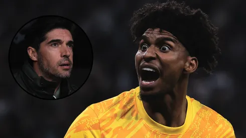 Hugo Souza e Abel Ferreira durante Corinthians X Palmeiras. Fotos: Ettore Chiereguini/AGIF