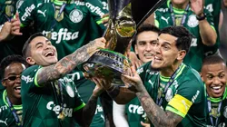 Jogadores do Palmeiras comemoram título de campeão do Campeonato Brasileiro A 2023. Foto: Fernando Moreno/AGIF