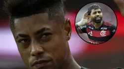 Bruno Henrique e Gabigol em ação pelo Flamengo. Foto: Jorge Rodrigues e Alexandre Loureiro/AGIF