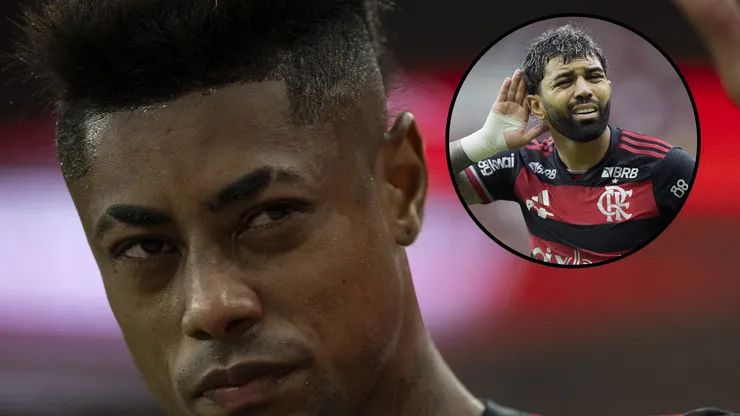 Bruno Henrique e Gabigol em ação pelo Flamengo. Foto: Jorge Rodrigues e Alexandre Loureiro/AGIF