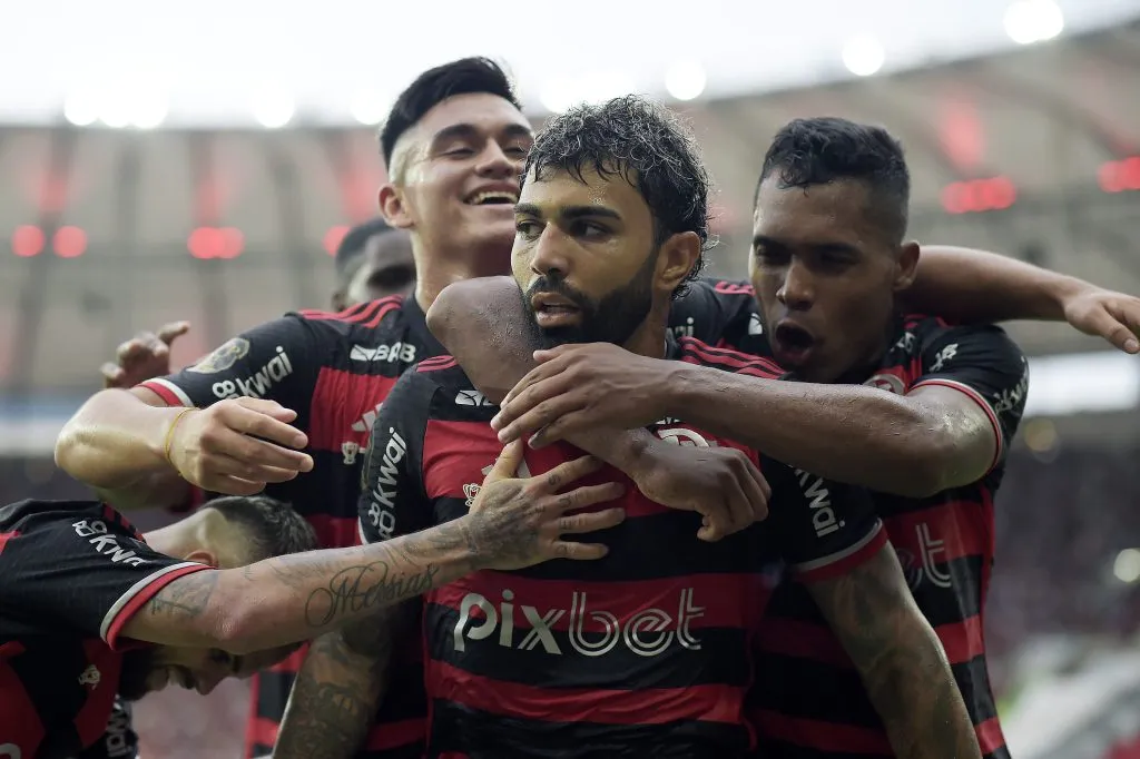 Gabigol marcou dois gols na vitória do Flamengo sobre o Atlético-MG no Maracanã. Foto: Alexandre Loureiro/AGIF