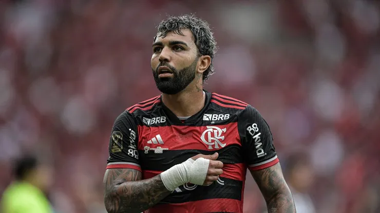 Gabriel jogador do Flamengo comemora seu gol durante partida contra o Atlético-MG Maracanã pela Copa Do Brasil 2024. Foto: Thiago Ribeiro/AGIF