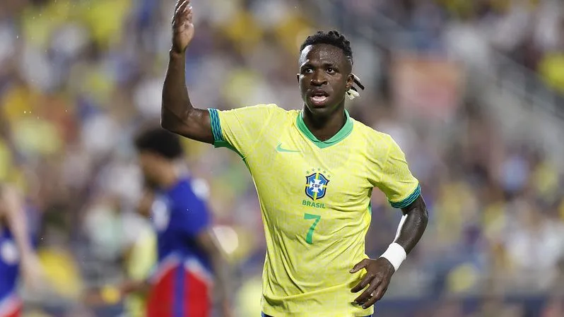 Vini Jr. na Seleção Brasileira. Foto: Rafael Ribeiro/CBF