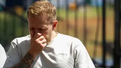 Kevin Magnussen chegando no GP de São Paulo