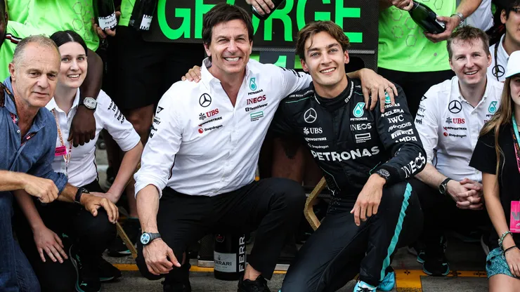 Wolff e Russell no GP da Áustria