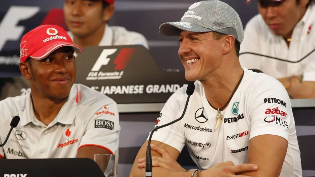 Hamilton e Schumacher em 2010