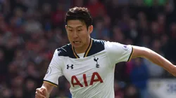 Heung-Min Son pelo Tottenham em partida da Premier League no White Hart Lane Stadium. Foto: Associated Press / Alamy Stock Photo
