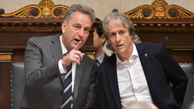Landim e Jorge Jesus durante o evento