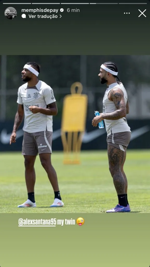 Memphis Depay e Alex Santana. Foto: Reprodução/Instagram oficial Memphis Depay
