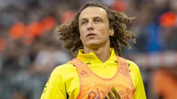 David Luiz durante aquecimento antes de partida entre Corinthians e Flamengo, na Neo Química Arena, pela semifinal da Copa do Brasil.