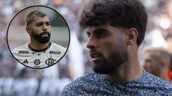 Yuri Alberto e Gabigol. Fotos: Rodilei Morais/Fotoarena/IMAGO e Thiago Ribeiro/AGIF