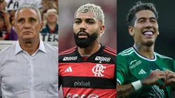 Tite, Gabigol e Firmino são alguns nomes que devem pintar em novos times em 2025. Fotos: Thiago Ribeiro/AGIF; Yasser Bakhsh/Getty Images