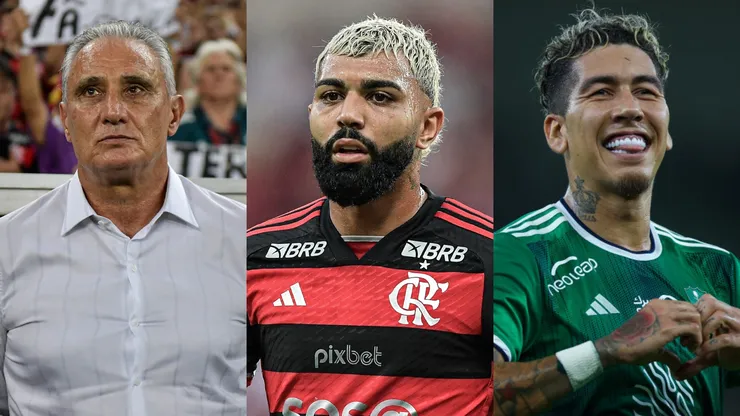 Tite, Gabigol e Firmino são alguns nomes que devem pintar em novos times em 2025. Fotos: Thiago Ribeiro/AGIF; Yasser Bakhsh/Getty Images