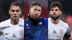 Roger Guedes, Sergio Ramos e Yuri Alberto podem ser algumas das movimentações do Corinthians no mercado da bola. Foto: /Ettore Chiereguini/AGIF; Fran Santiago/Getty Images