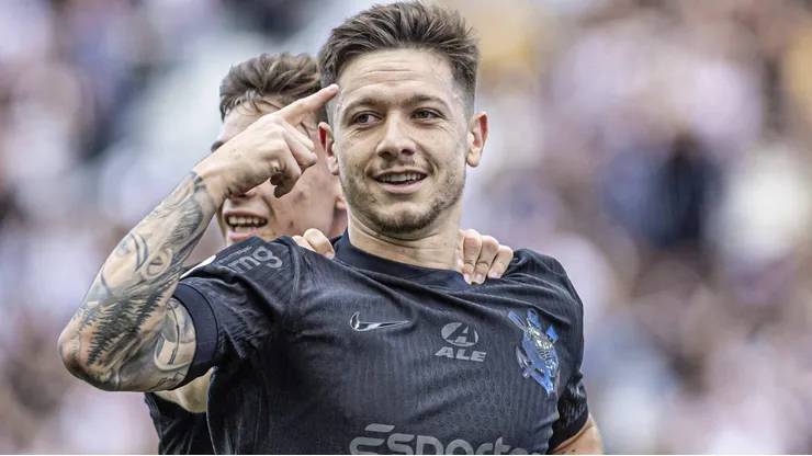 Rodrigo Garro comemorando gol durante partida contra o Vasco, na Neo Química Arena, pelo Campeonato Brasileiro. Foto: Danilo Fernandes