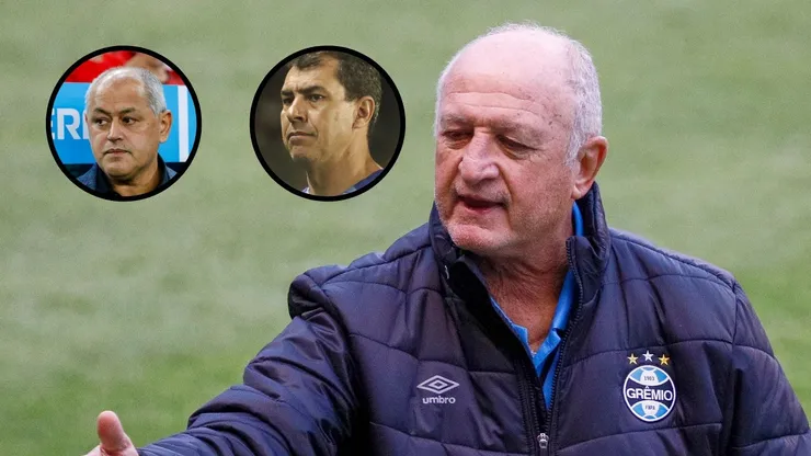 Fotos: API/AGIF, Gabriel Machado/AGIF e Wagner Meier/Getty Images - Felipão no comando do Grêmio: Profissional teria conversado com Arce e Fábio Carille