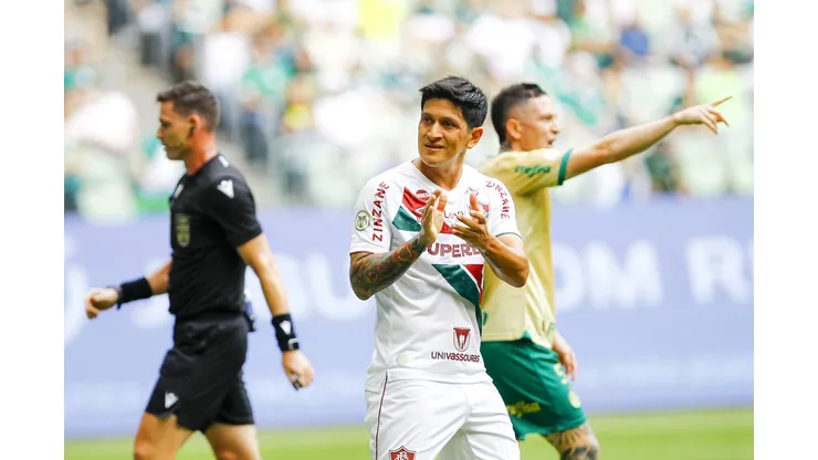 Keno jogador do Fluminense durante partida contra o Palmeiras. Foto: Marco Miatelo/AGIF