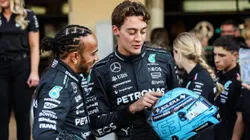 Russell e Hamilton em Abu Dhabi