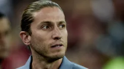 Filipe Luís, técnico do Flamengo, durante partida contra o Fluminense no estádio Maracanã pelo Campeonato Brasileiro