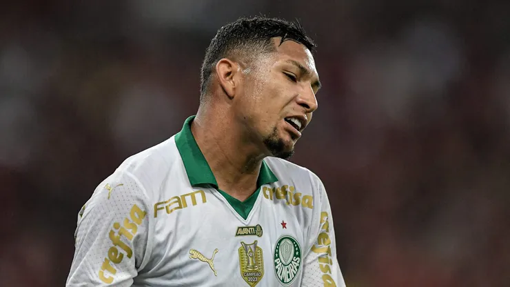 Rony, jogador do Palmeiras, durante partida contra o Flamengo no estádio Maracanã pelo Campeonato Brasileiro