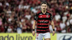 Leo Ortiz jogador do Flamengo durante partida contra o Palestino. Foto: Thiago Ribeiro/AGIF