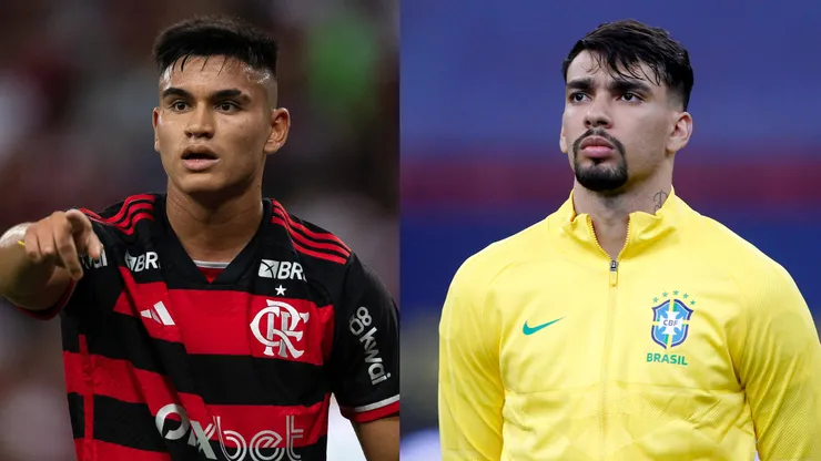 Alcaraz em partida pelo Flamengo e Lucas Paquetá em partida pela Seleção Brasileira. Foto: IMAGO