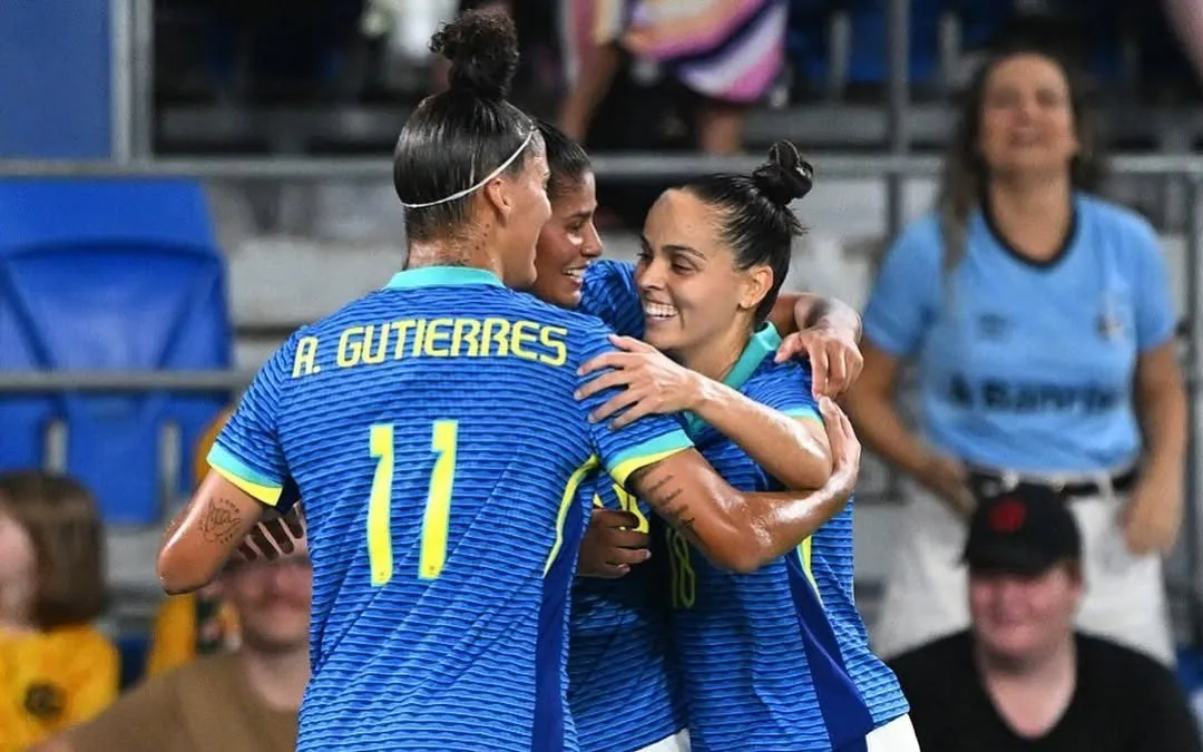 Gabi Portilho, comemora gol decisivo sobre a Austrália em amistoso de classificação para a Copa do Mundo 2027. Foto: Rafael Ribeiro/CBF