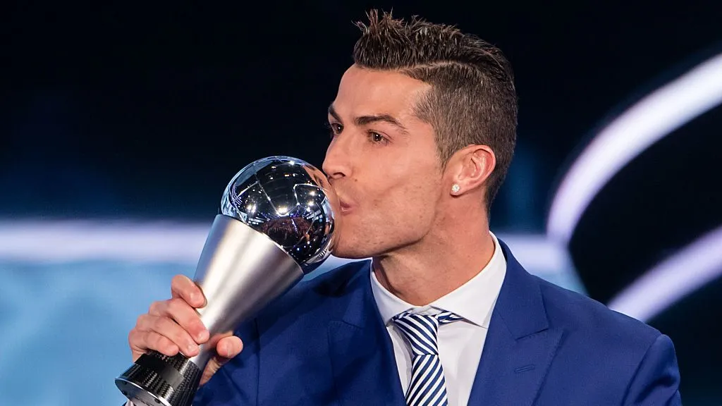 Cristiano Ronaldo venceu o The Best em 2017. Foto: Philipp Schmidli/Getty Images