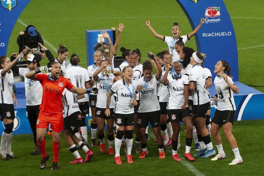 Corinthians comemora o titulo do Brasileirao Feminino A-1 2020, na Neo Quimica Arena, em São Paulo. Foto:  Leco Viana/Brasileirão/Ag. Corinthians